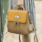 whimsical cat life embroidered patches on backpack