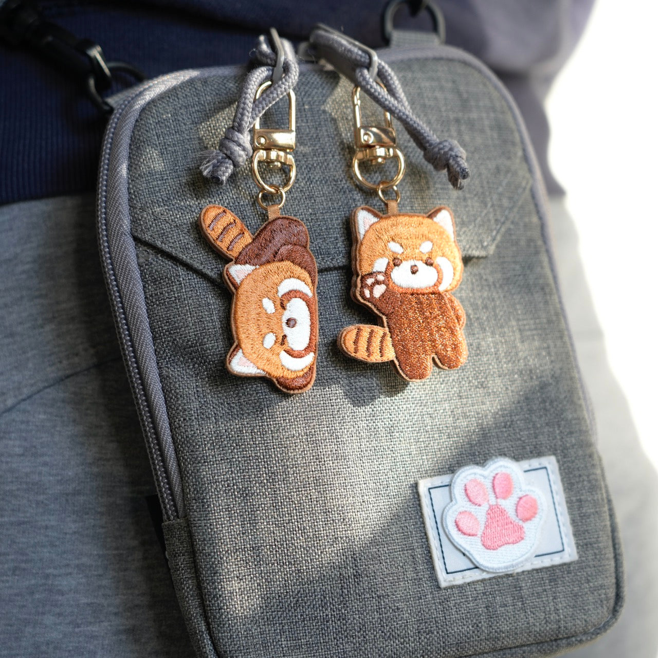 Adorable Double-Sided Embroidered Red Panda Charms - CheerCove