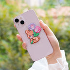 alice rabbit embroidered patch on phone case