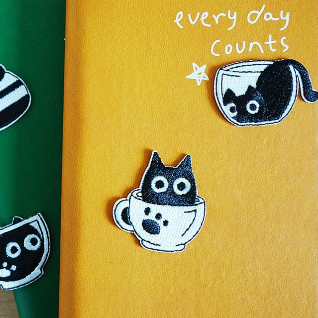 Cat in Cup Patches(Stick-On) - CheerCove