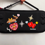 goldfish embroidered stick-on patch on game console pouch