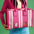 funny meme horse and unicorn stick-on embroidered patches on tote bag