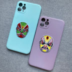 traditional Chinese Peking Opera mask embroidered patches on phone case