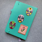 traditional Chinese Peking Opera mask embroidered patches on journal