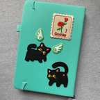 mini angel wings embroidered patches on journal