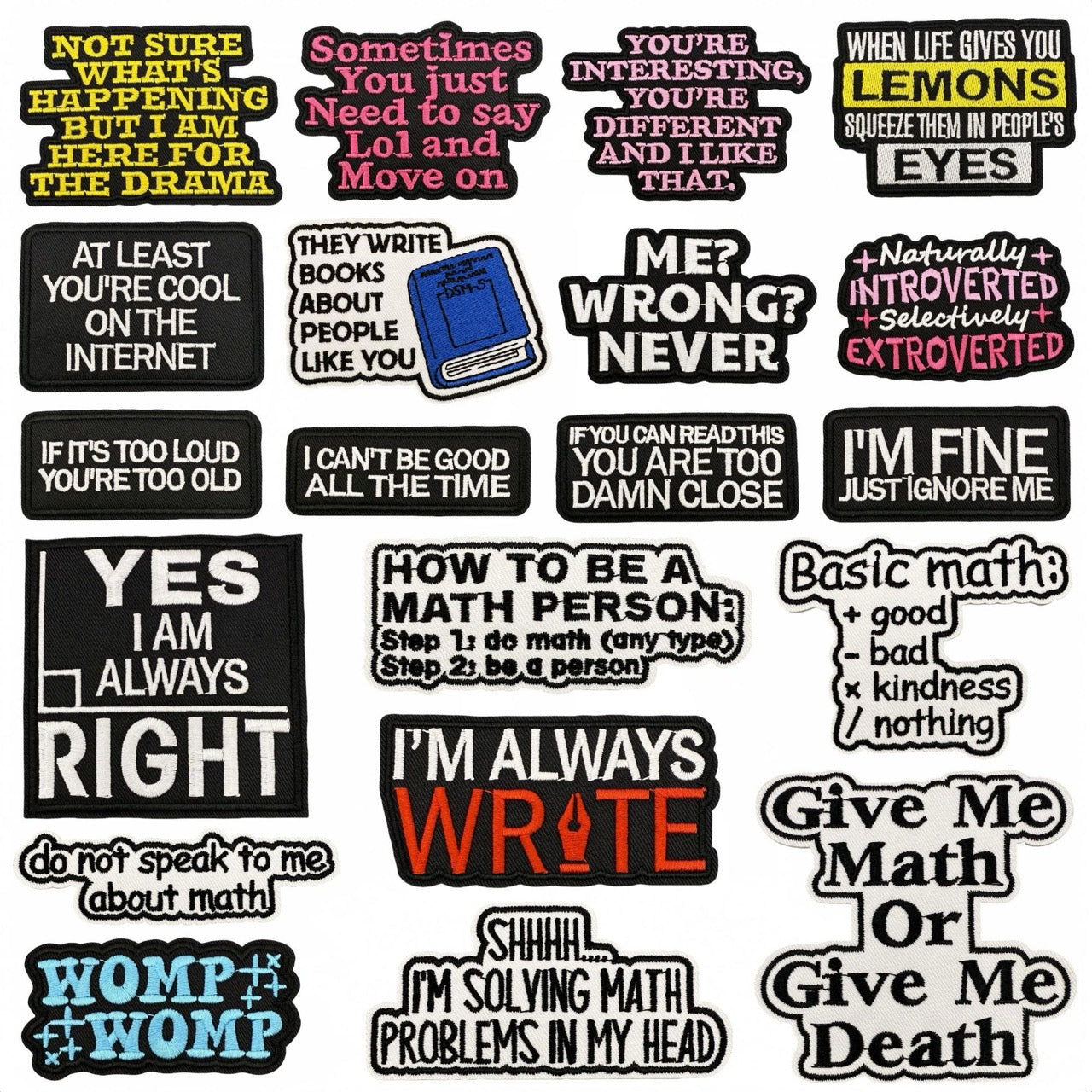 Dark & Gothic Phrases ② Patches (Iron-On)