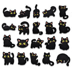 set of twenty whimsical void cat embroidered stick-on patches