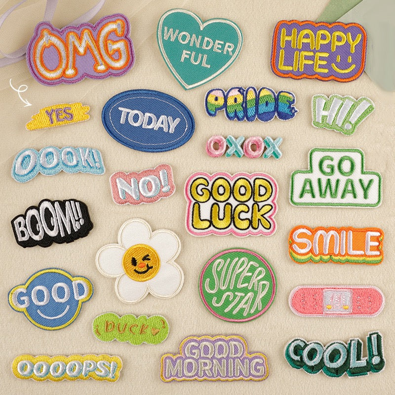 Everyday Words Embroidered Patches ③ - Multiple Designs Available - CheerCove