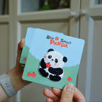 animated close-up of adorable panda embroidered patch texture and stitching