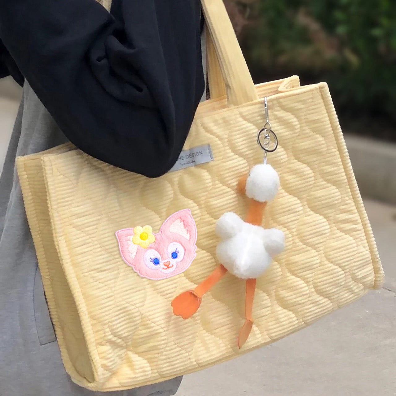 Cute Pink Plush Fox Patches(Stick-On)