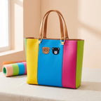 fluffy chenille teddy bear embroidered stick-on patch on tote bag