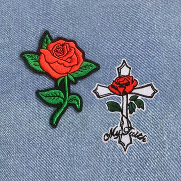 Red Rose Patches (Iron-On)