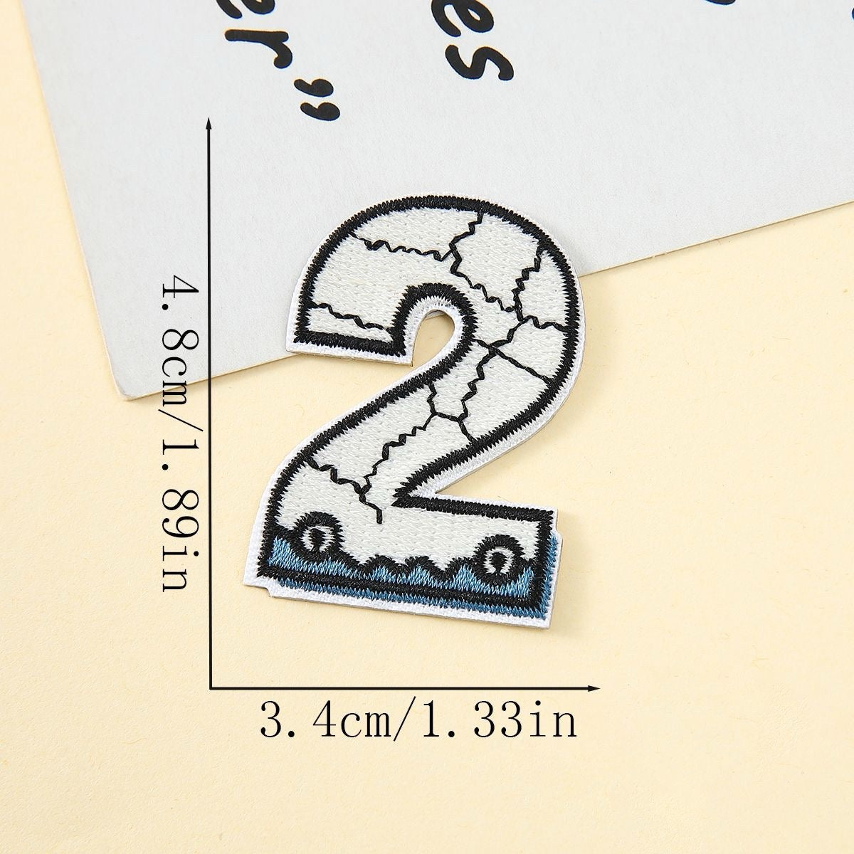 outdoor abstract number 2 embroidered stick-on patch