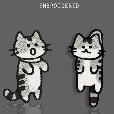Funny Scruffed Cat Patches (Stick-On)