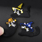 Hooded Black Cat Patches (Stick-On) - CheerCove