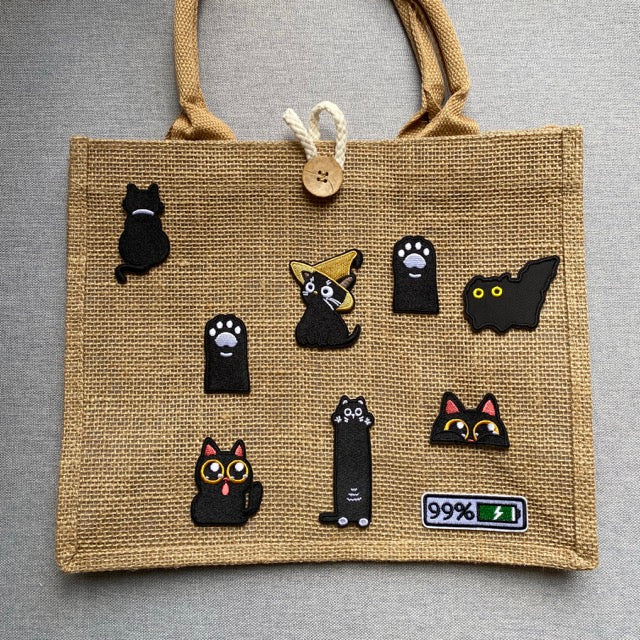 Cute Black Cat Patches (Stick-On)