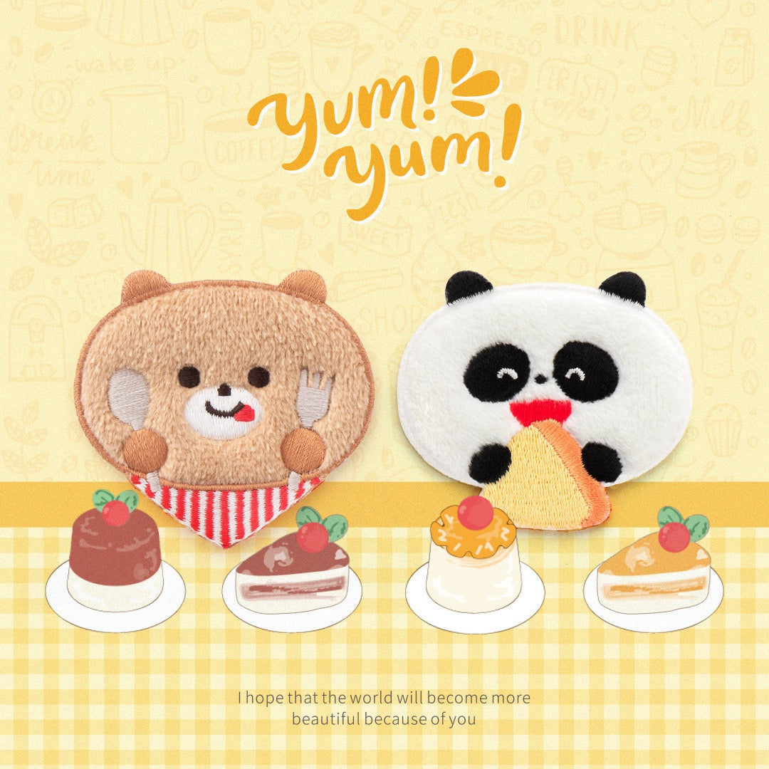 Eating Bear Cub Embroidered Patches - Multiple Designs Available - CheerCove