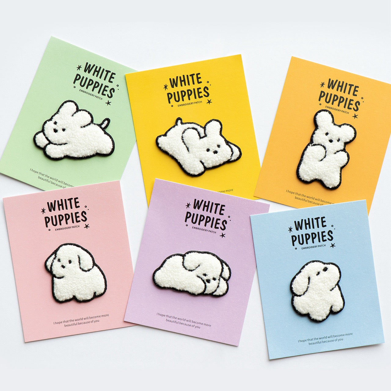 White Dog Patches(Stick-On)