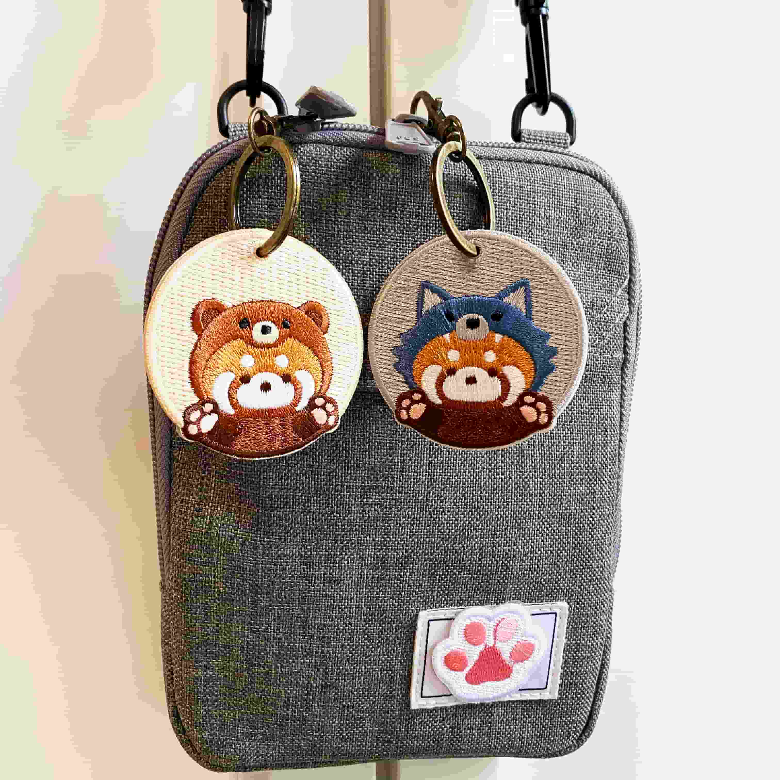 Lovely Double-Sided Embroidered Red Panda Charms