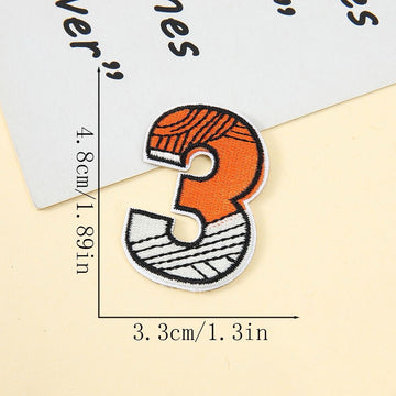outdoor abstract number 3 embroidered stick-on patch