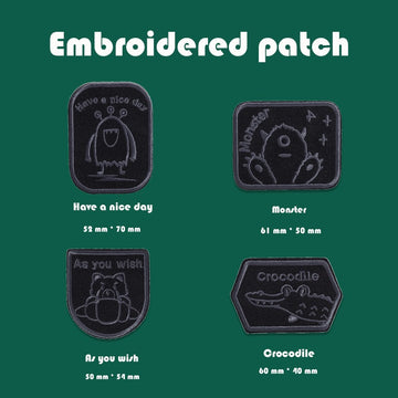 Black Icon Embroidered Patches ③ - Multiple Designs Available - CheerCove