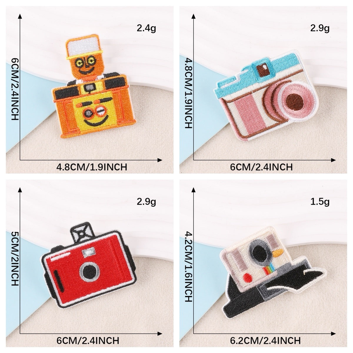 Camera Embroidered Patches - Multiple Designs Available - CheerCove
