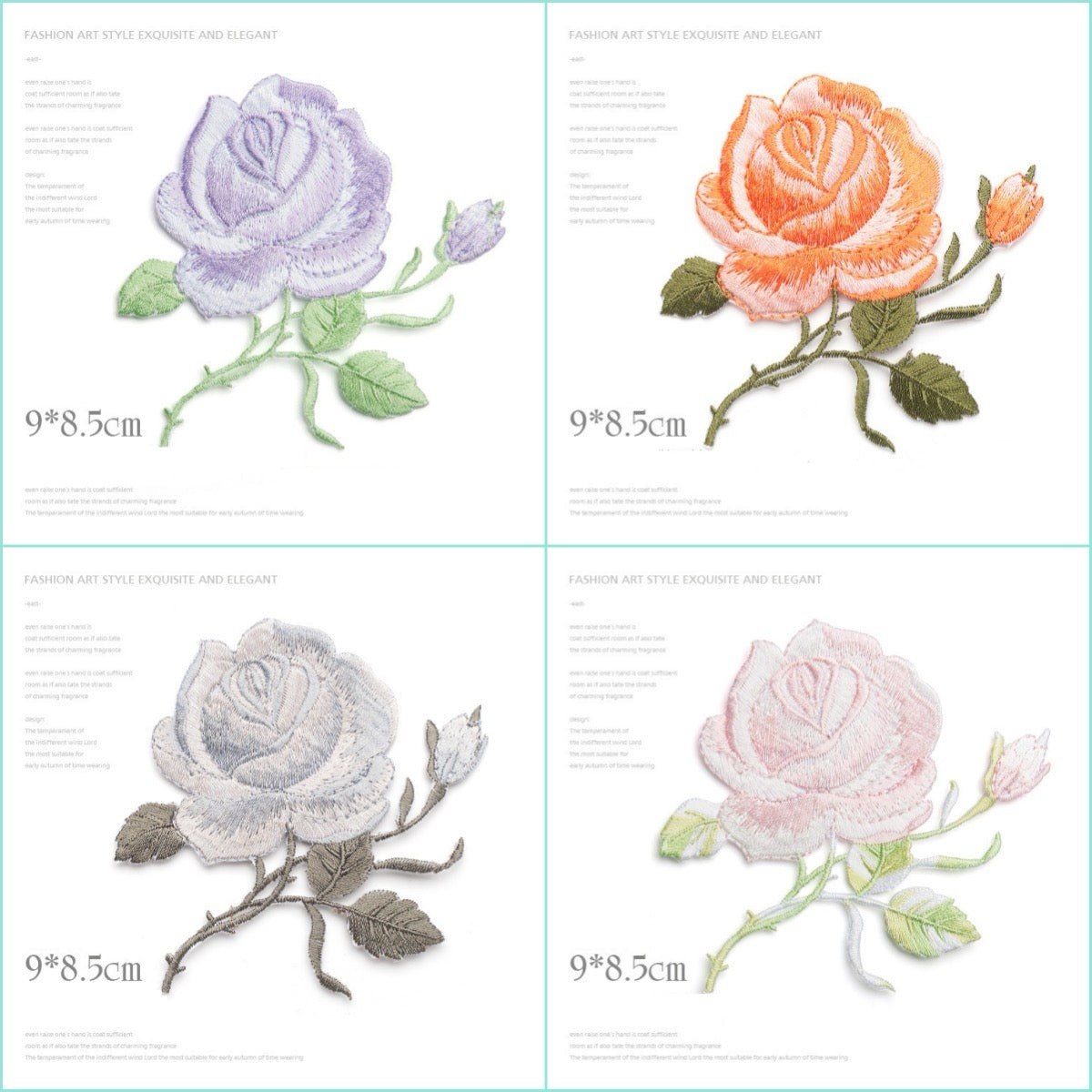 Blooming Rose Patches (Iron-On)