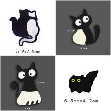 Monochrome Cats Patches (Stick-On) - CheerCove