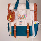 alice rabbit and tulips embroidered patches on backpack
