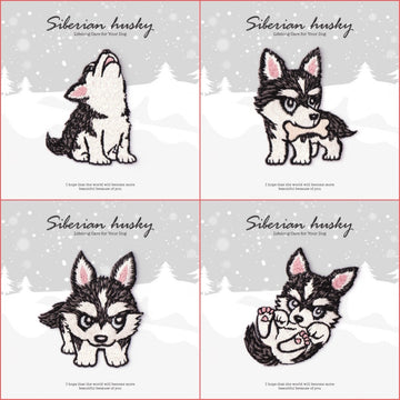 Snowy Husky Patches (Iron-On)