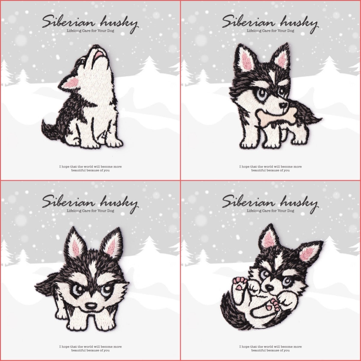 Snowy Husky Patches (Iron-On)