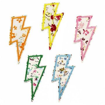 Floral Lightning Embroidered Patches - Multiple Designs Available - CheerCove