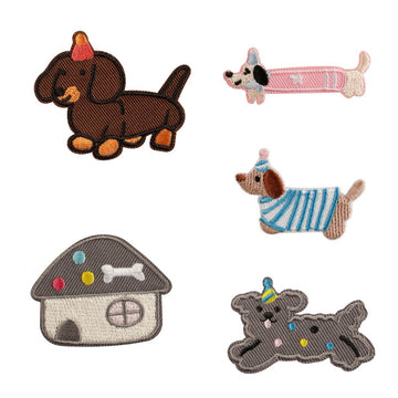 Birthday Wiener Dog Embroidered Patches - Multiple Designs Available - CheerCove