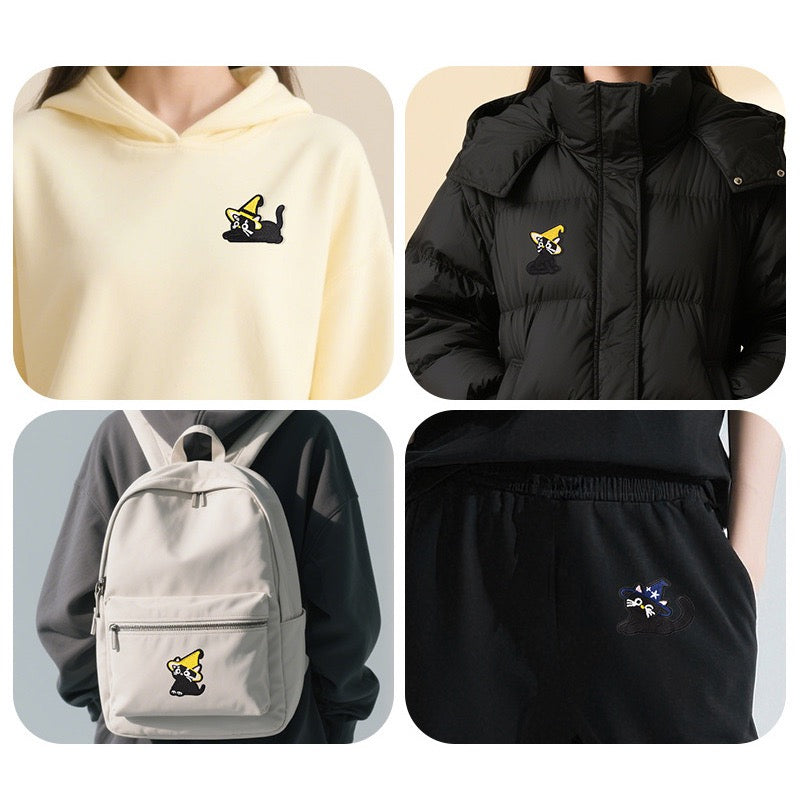 Hooded Black Cat Patches (Stick-On) - CheerCove