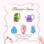ceramic vase embroidered stick-on patches collection flat lay