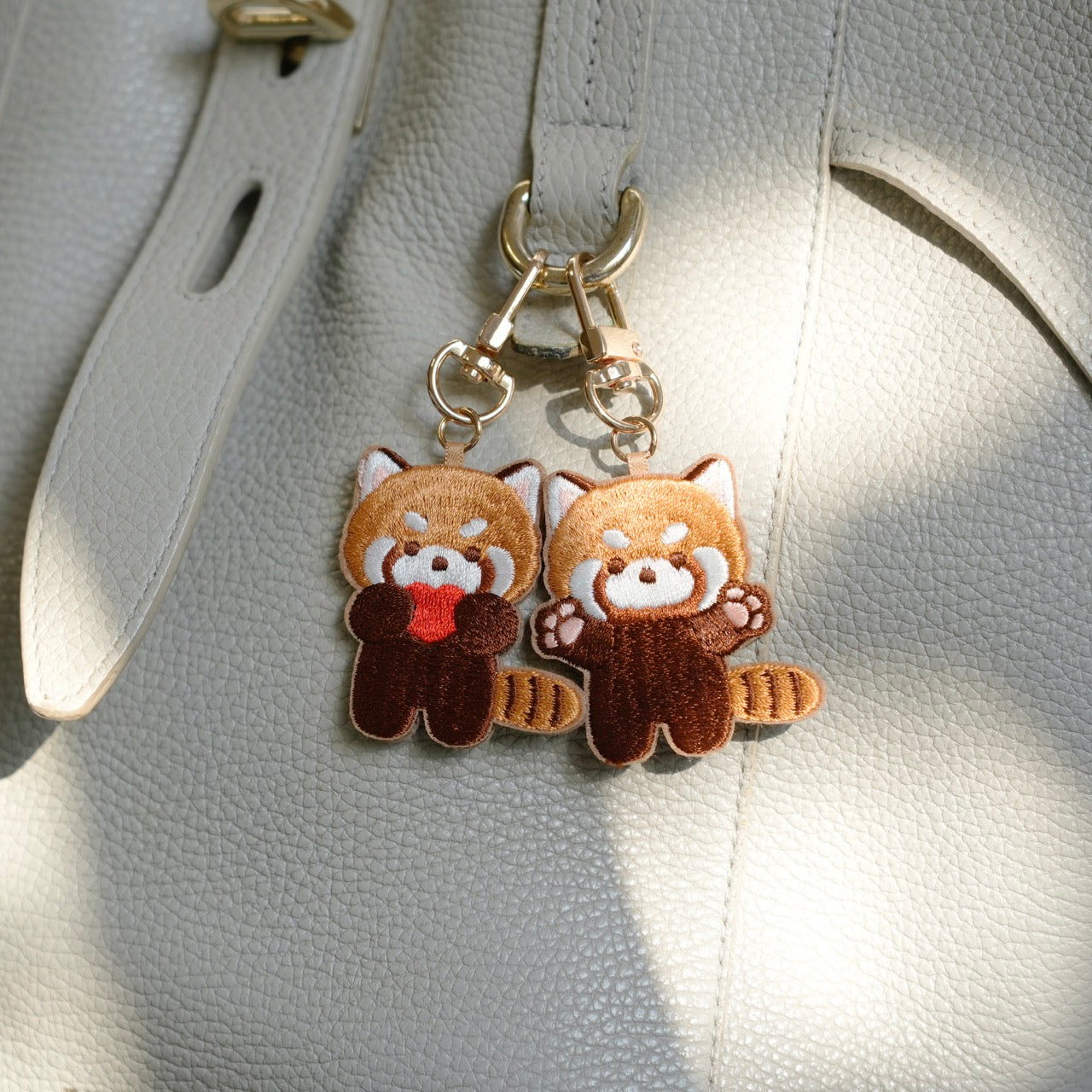 Adorable Double-Sided Embroidered Red Panda Charms - CheerCove