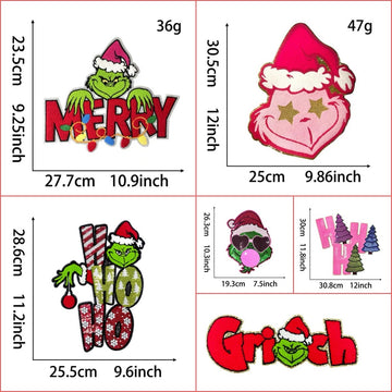 Jumbo Grinchmas Patches (Iron-On)