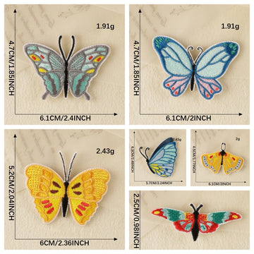 Butterfly Embroidered Patches ③ - Multiple Designs Available - CheerCove
