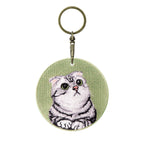 Cute Double-Sided Embroidered Cat Charms