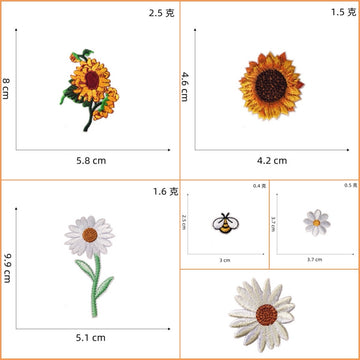 Bees, Daisies & Sunflowers Patches (Iron-On)