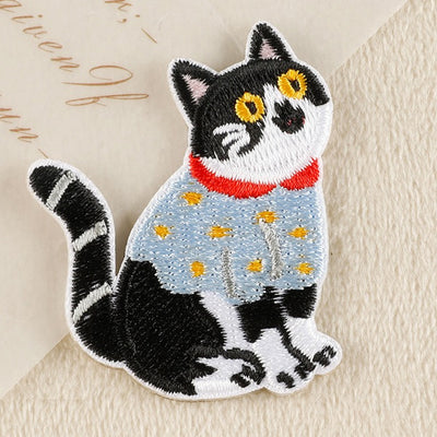 Whimsical Cat Apparel Patches (Stick-On)