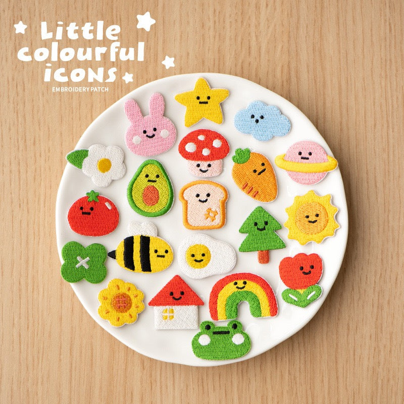 Little Colorful Icons Embroidered Patches - Multiple Designs Available - CheerCove