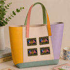 USA 250th Anniversary embroidered patch on canvas tote bag