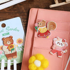 cute animal garden embroidered patches on journal