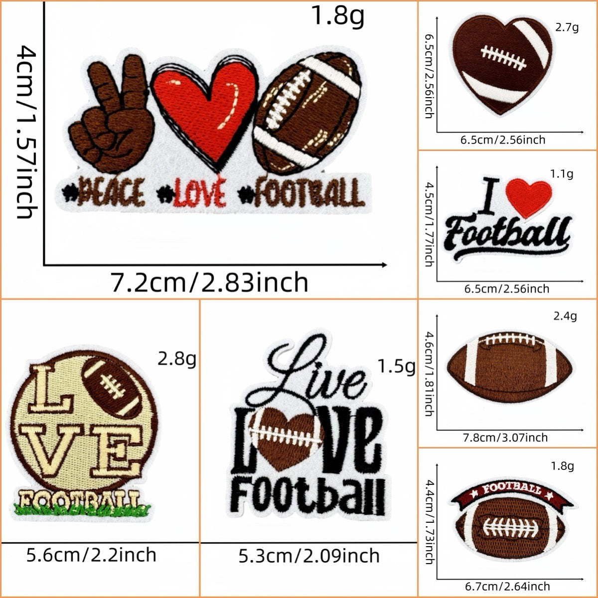 Football ② Patches (Iron-On)