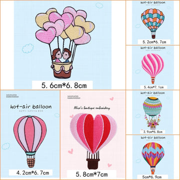 Love Hot Air Balloon Patches (Stick-On)