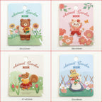set of four cute animal garden embroidered stick-on patches