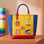 traditional japanese lucky amulet embroidered stick-on patch on handbag