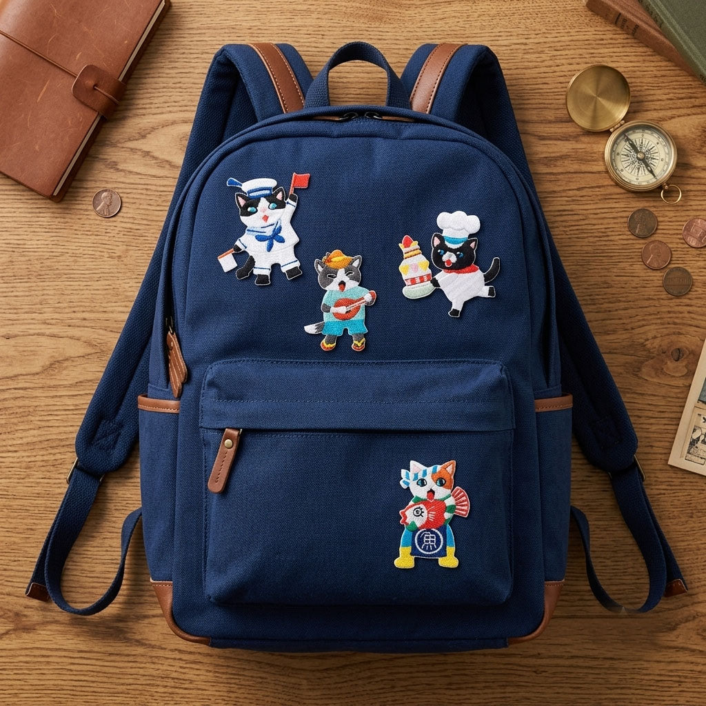 Joyful Kitten Patches (Iron-On)