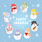 Fluffy Snow Man Patches (Stick-On)